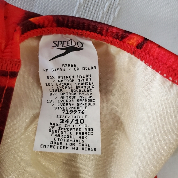 VTG Speedo Black Red Shark Peekaboo Back 1 Piece Hi- Cut Swimsuit Size 34(S)Jr. - Picture 3 of 10